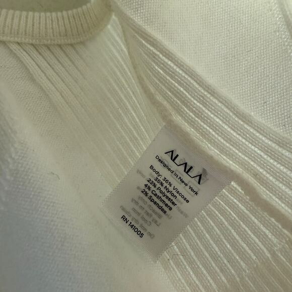 NWT Alala Goddess Cashmere Sleeveless Racerback Knit Crop Tank Top Bone Small - Picture 4 of 6